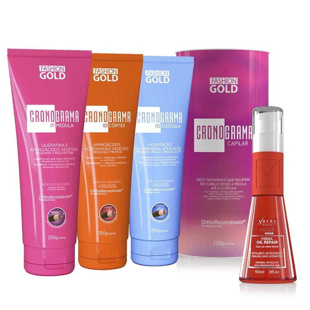 Combo Cronograma Capilar + Óleo de Mirra 90ml – Fashion Gold